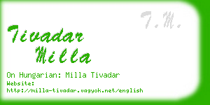 tivadar milla business card